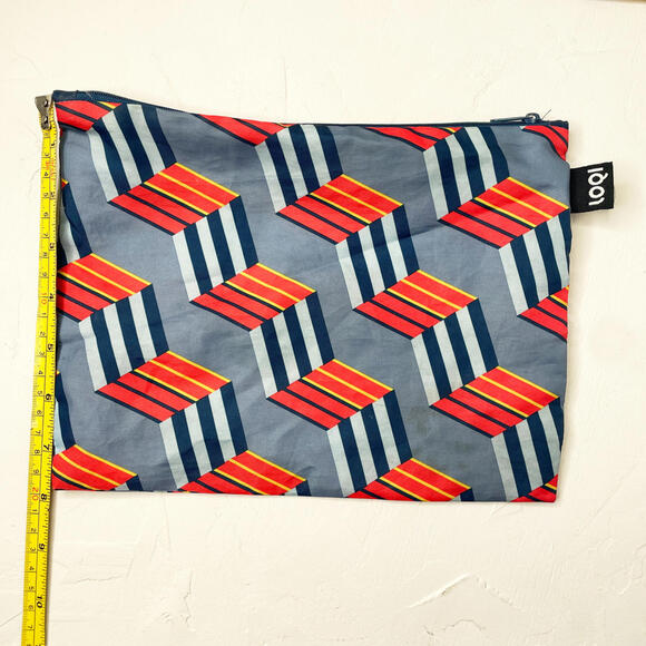 LOQI Set of 3 Colorful Geometric Patterned Pouches - Picture 4 of 7